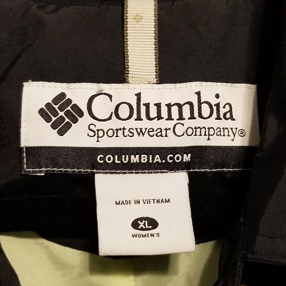 Columbia XL Jacket Black Nylon Mid Length Lined Weather Resistant Classic Basic - Picture 4 of 9